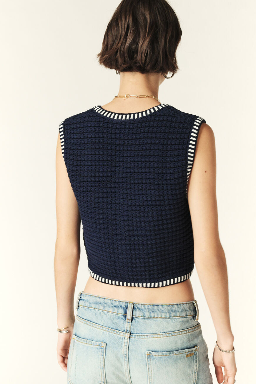 Gustave Sleeveless Vest. Marine