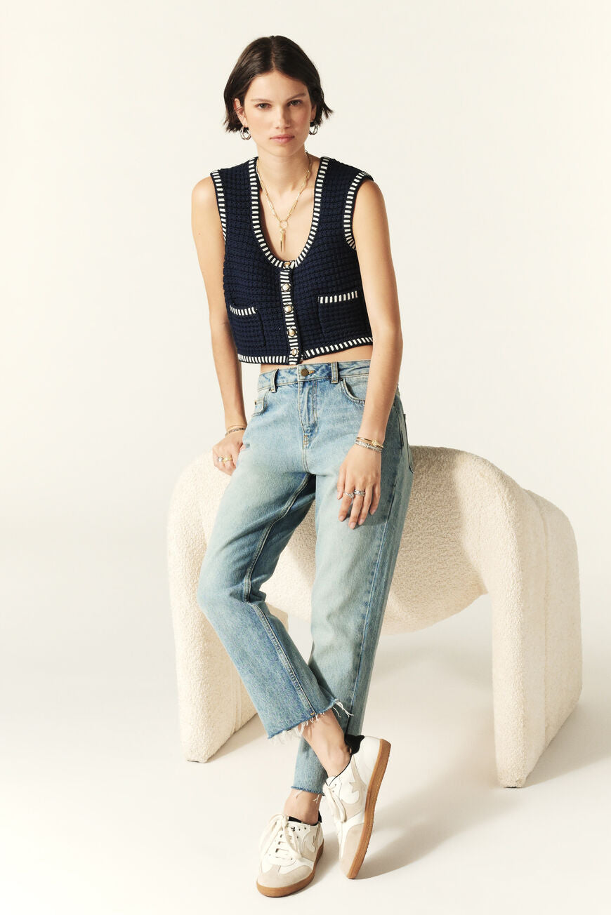 Gustave Sleeveless Vest. Marine