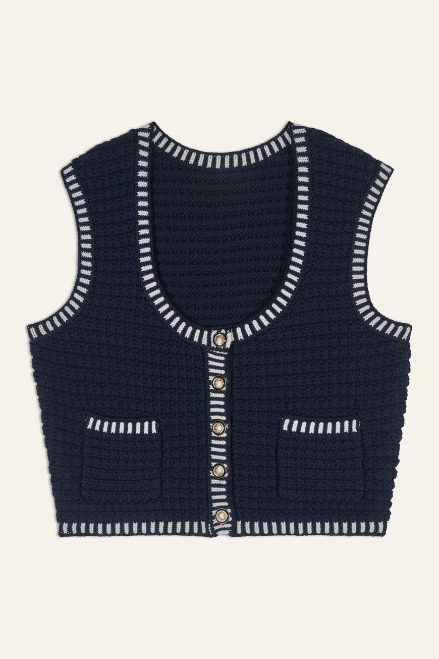 Gustave Sleeveless Vest. Marine