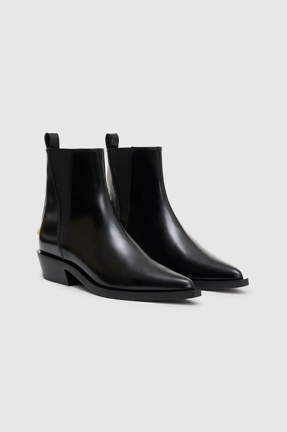 Bekah Flat Boots in High Shine Black