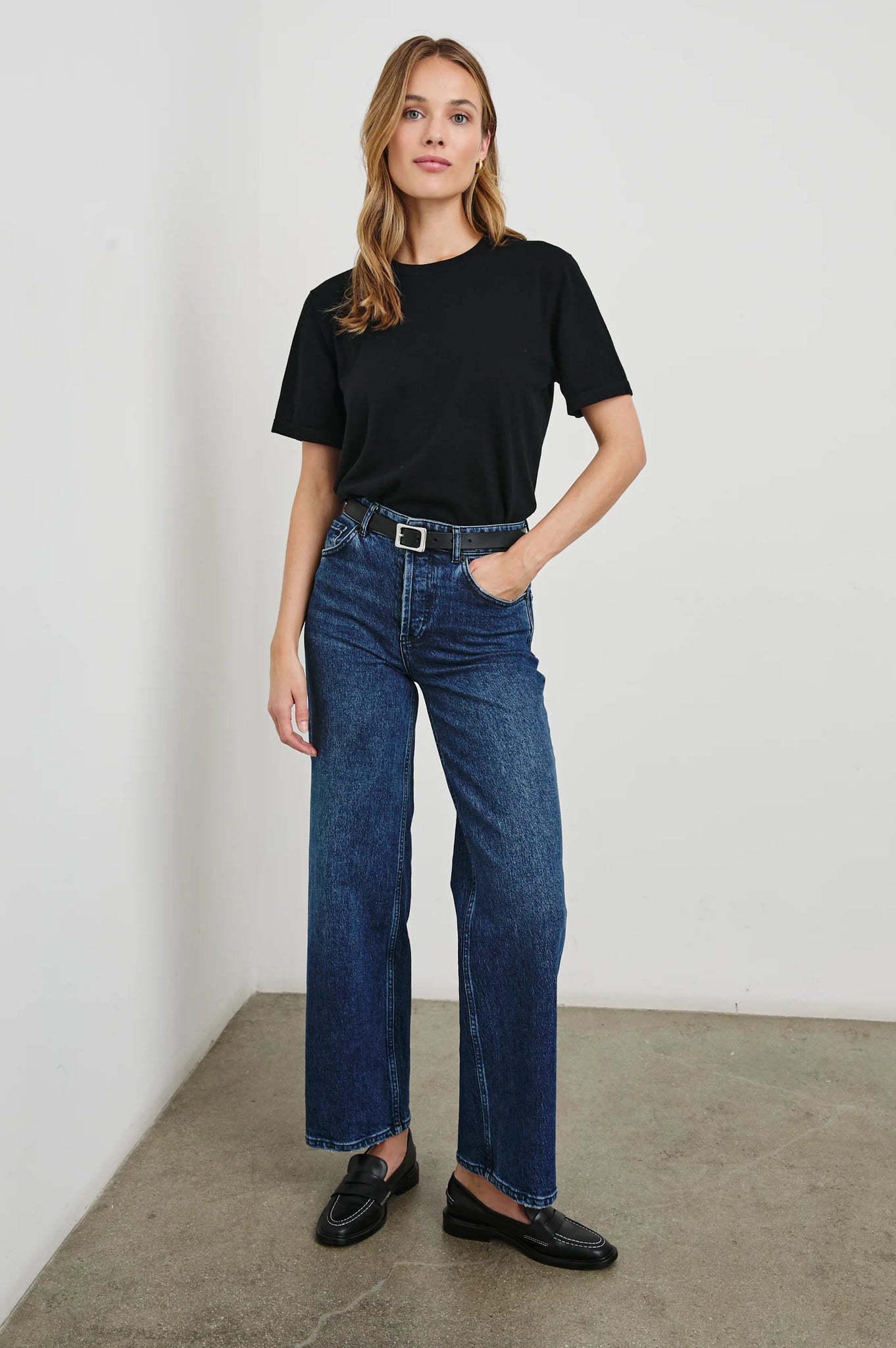 Cotton Cashmere T-Shirt in Black