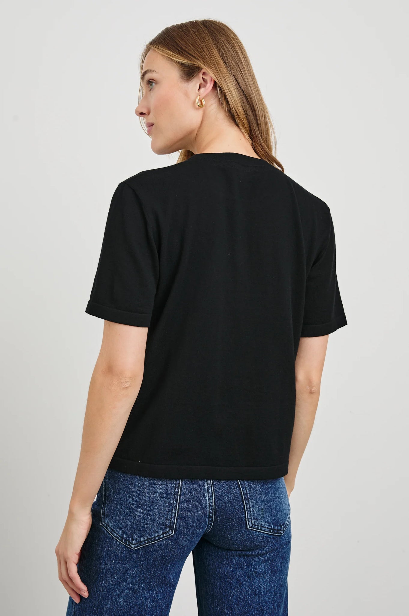 Cotton Cashmere T-Shirt in Black