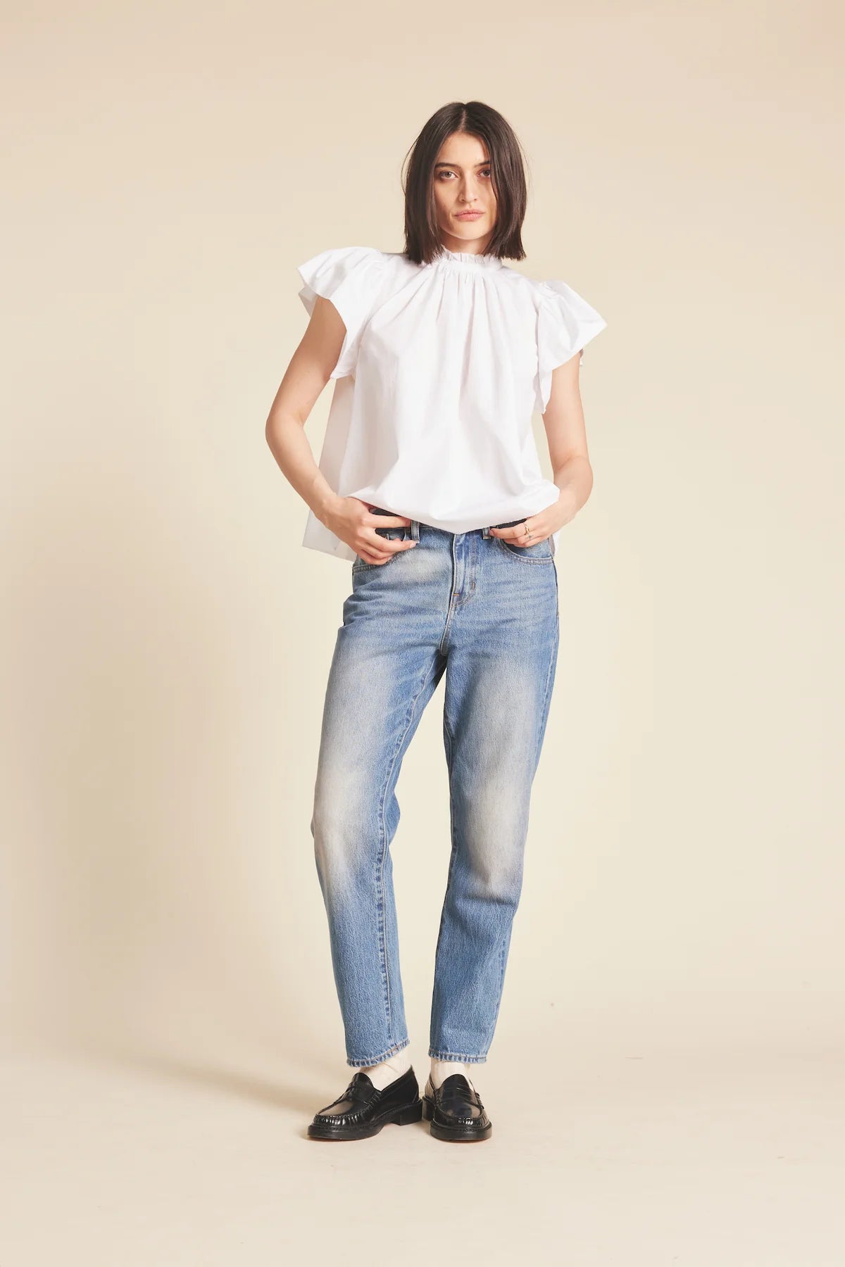 Carla Highneck Shirt in White