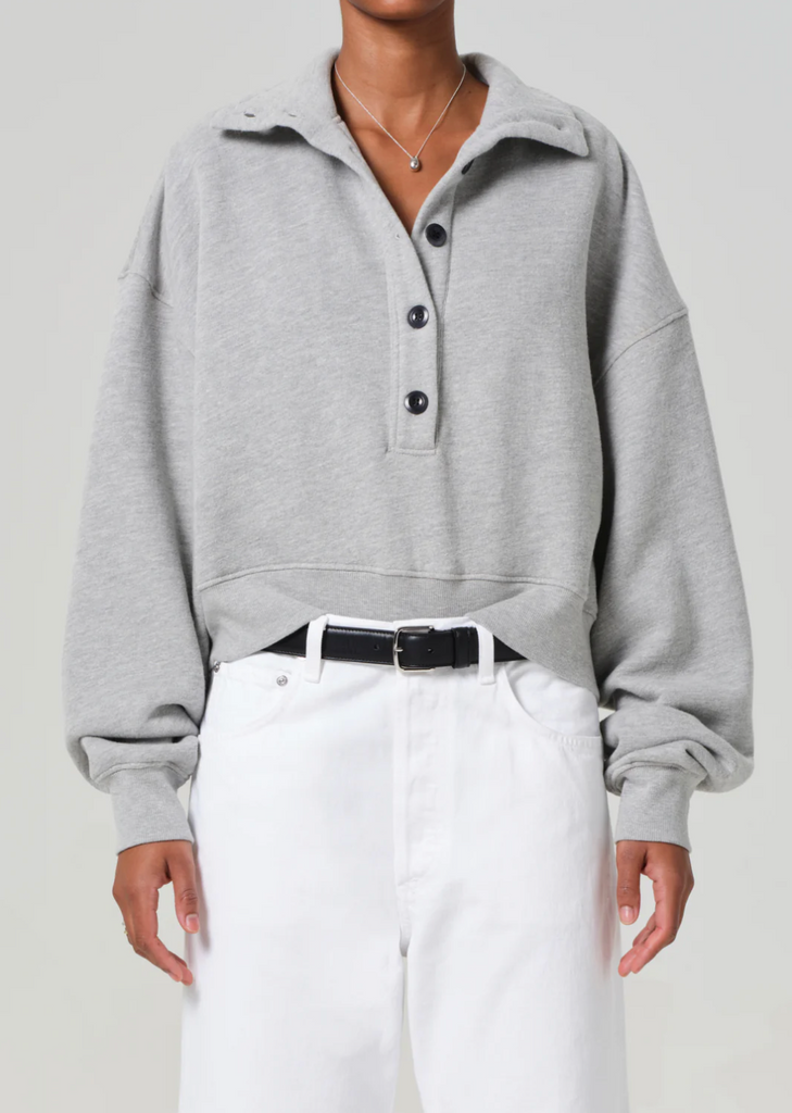 Mirelle Funnel Neck in Heather Grey