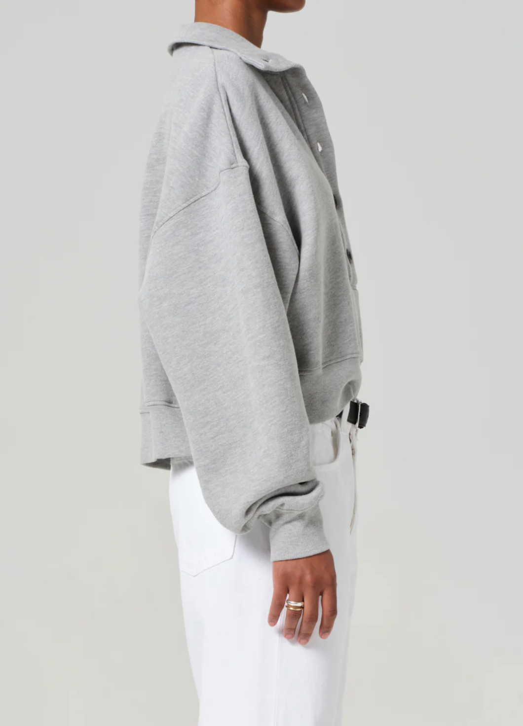 Mirelle Funnel Neck in Heather Grey