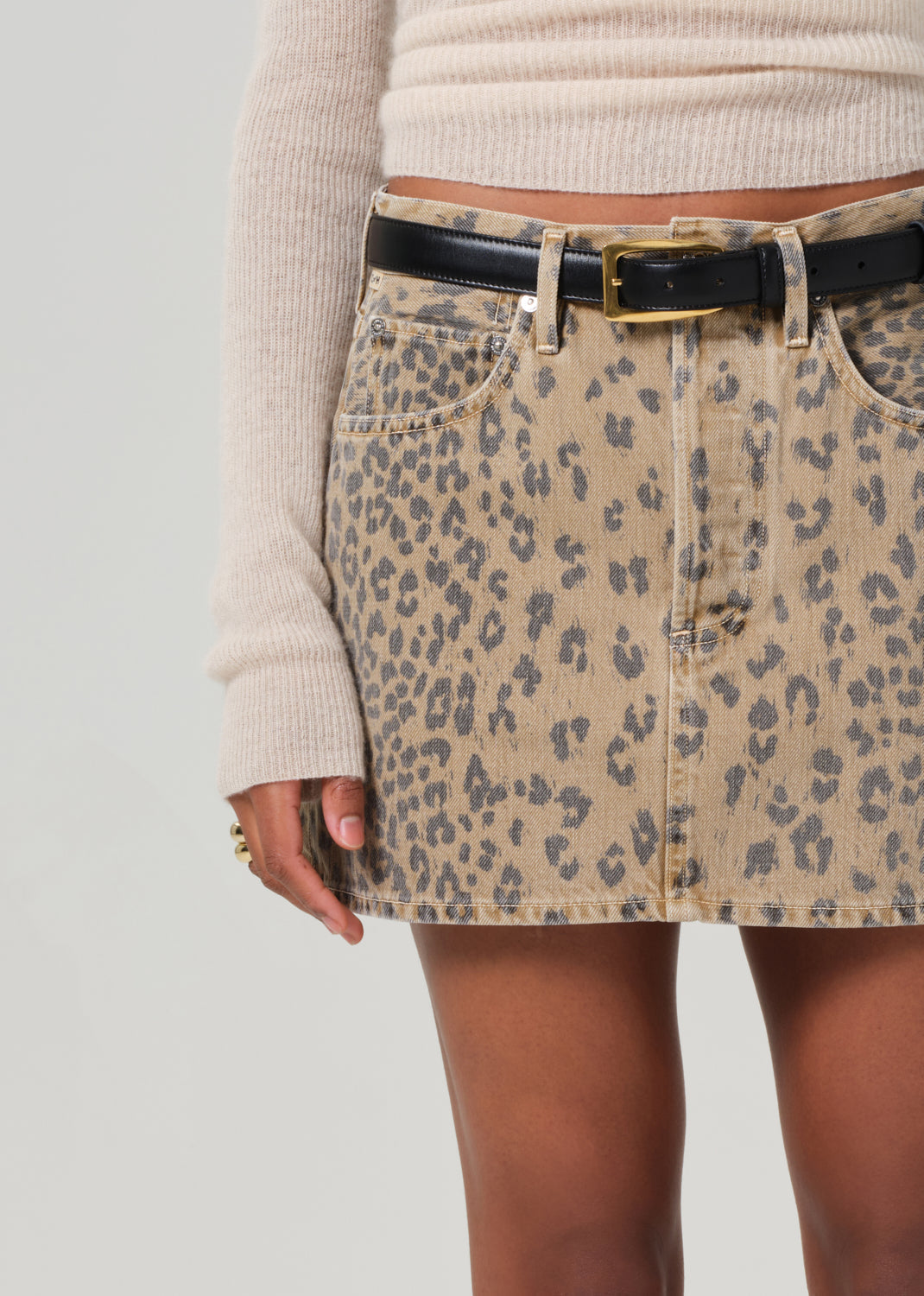 Ramona Mini Skirt in Natural Cheetah