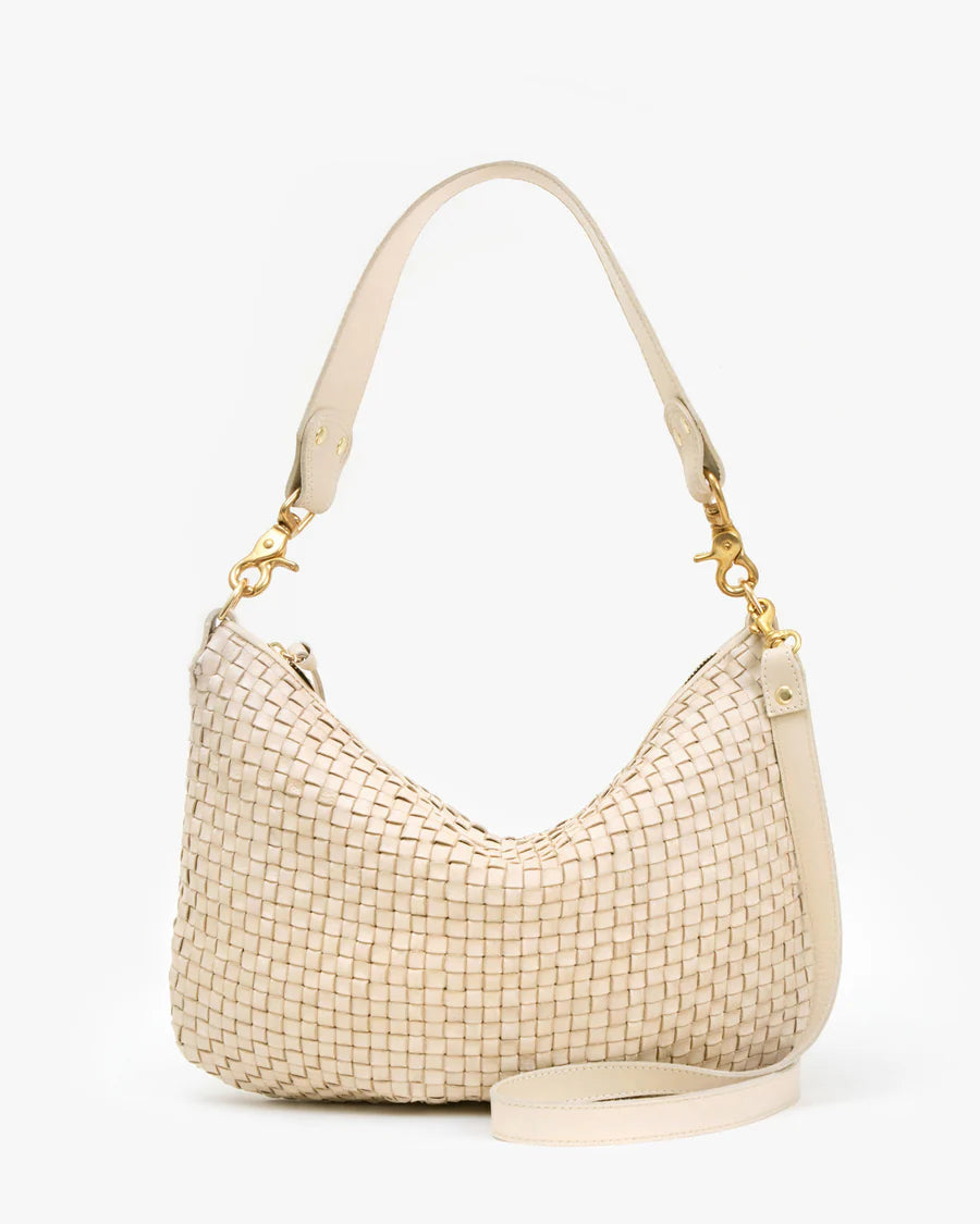 Moyen Messenger in Cream Woven Checker