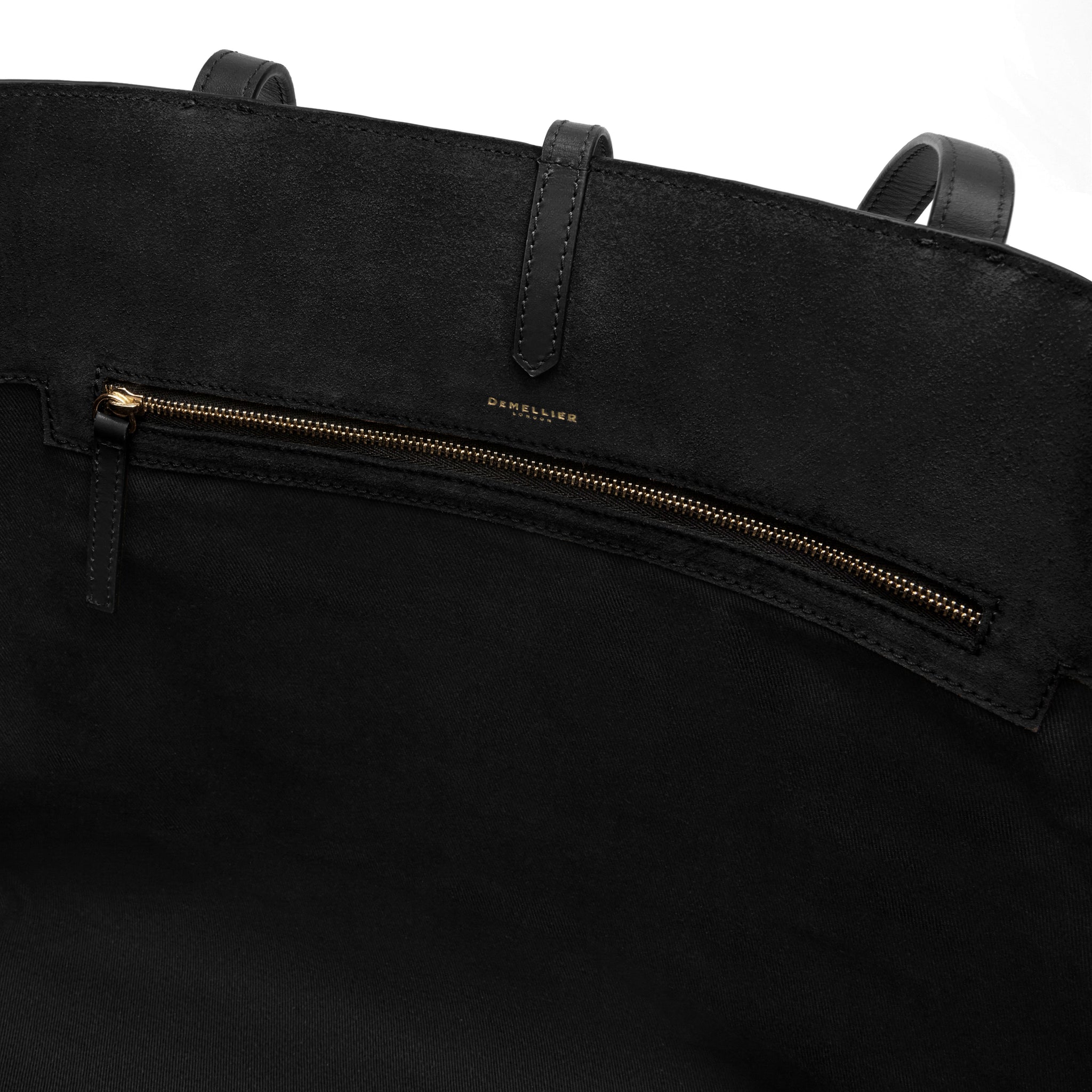 The Large Tokyo Tote. Black Suede & Black Smooth Leather