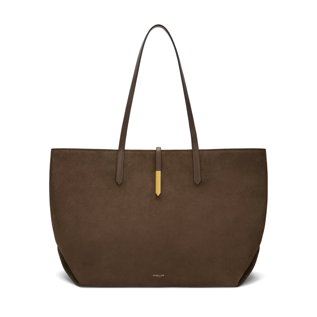 The Large Tokyo Tote. Mocha Suede & Mocha Smooth Leather