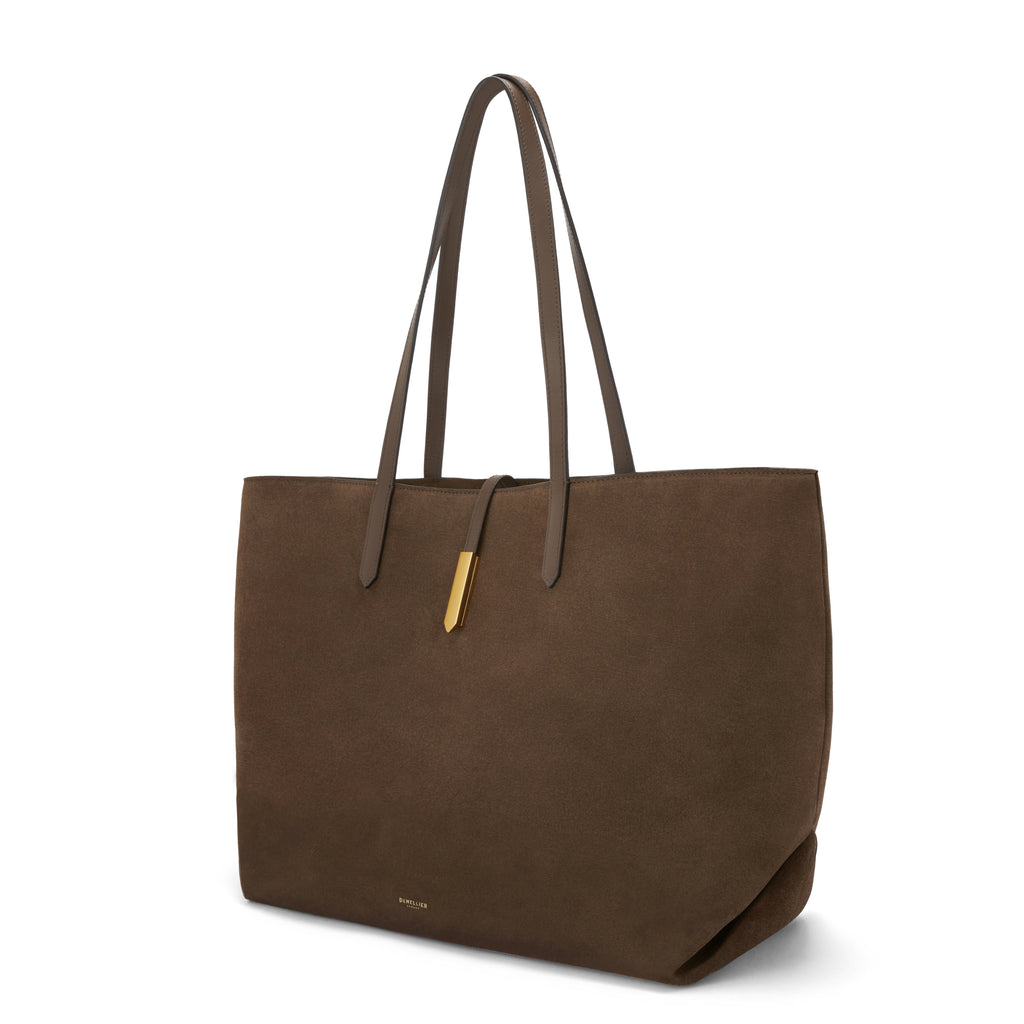 The Large Tokyo Tote. Mocha Suede & Mocha Smooth Leather