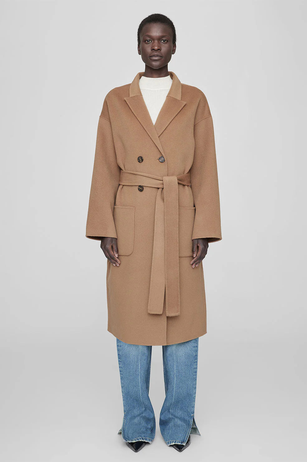 Dylan Coat in Camel Cashmere Blend