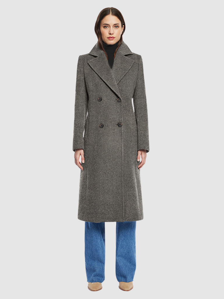 Evelyn Coat in Grey Diagonal