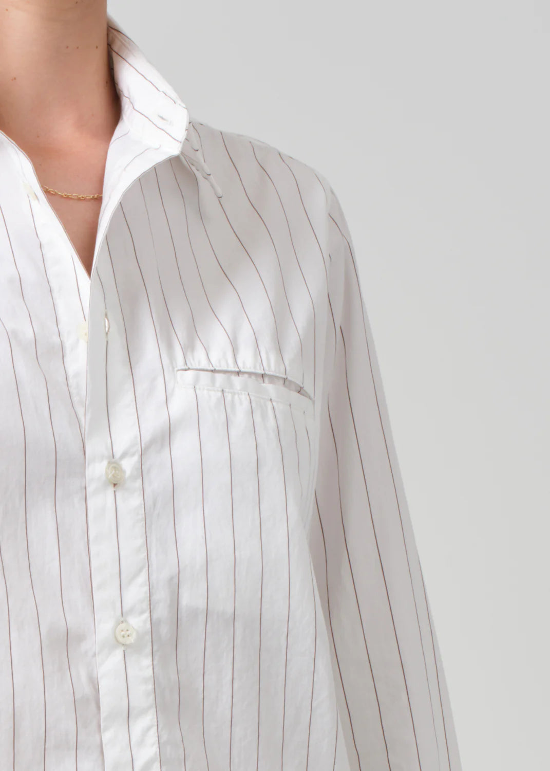 Fino Cropped Shirt in Clove Stripe