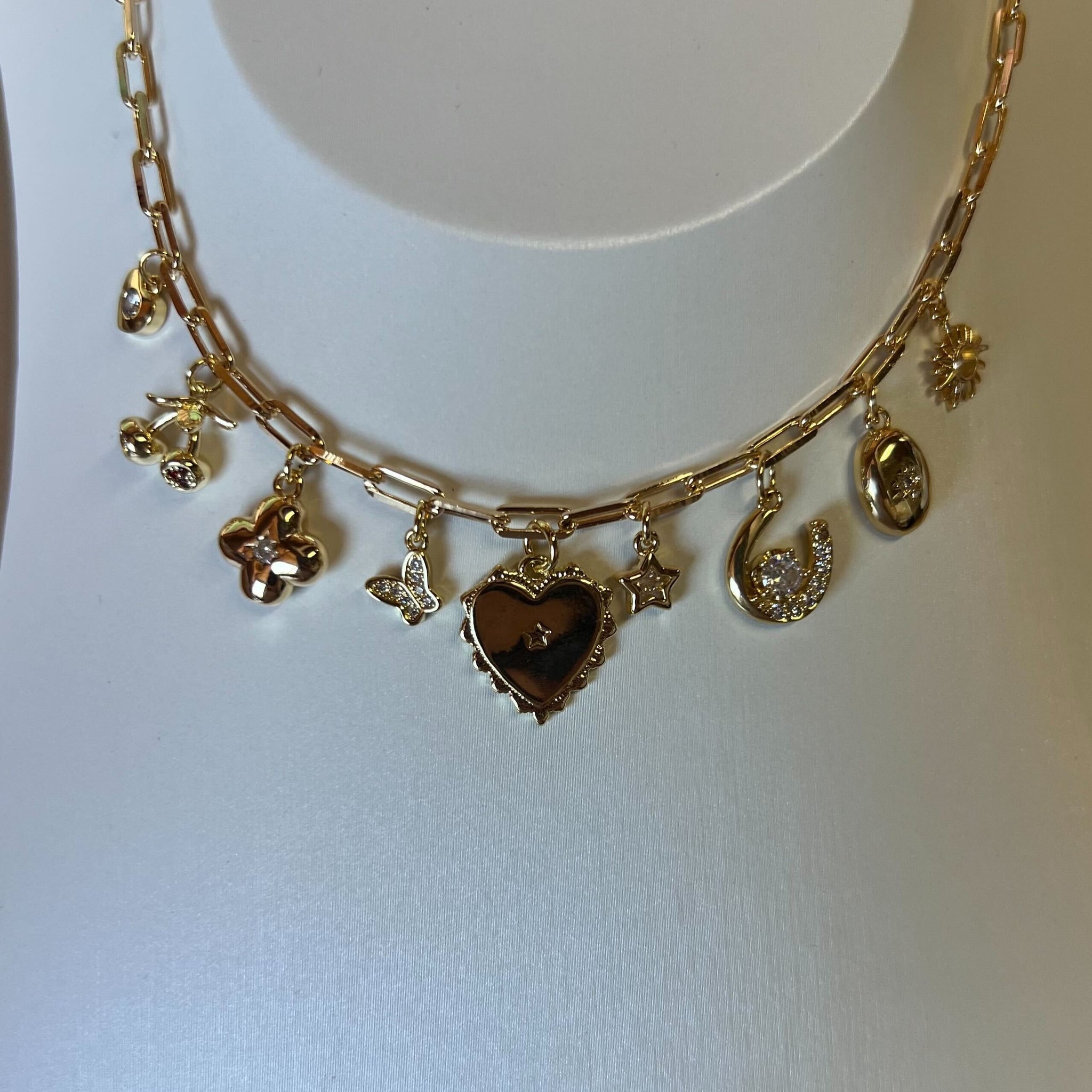 Gold Charm Necklace in Gold - 16"