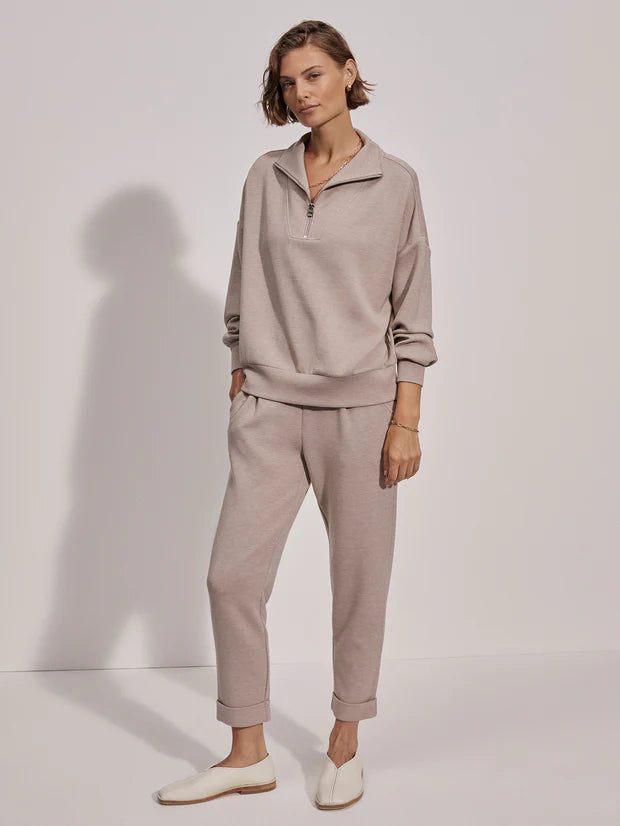 Hawley Half-Zip Sweater in Taupe Marl