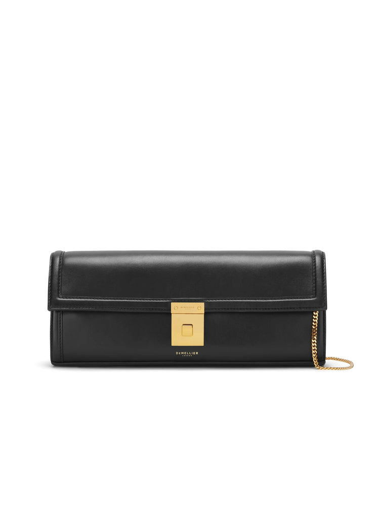 The Paris Clutch in Black Smooth Leather