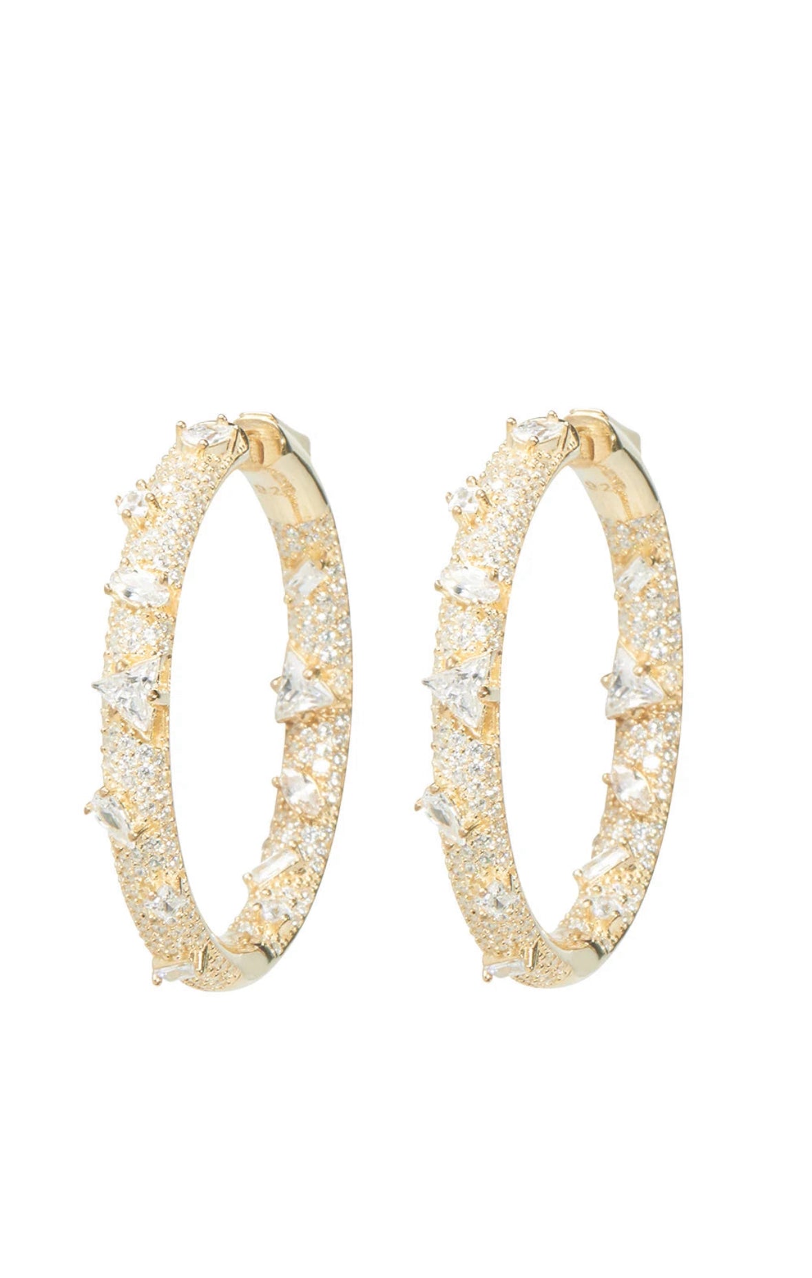 Electric Hoop Earrings in Gold