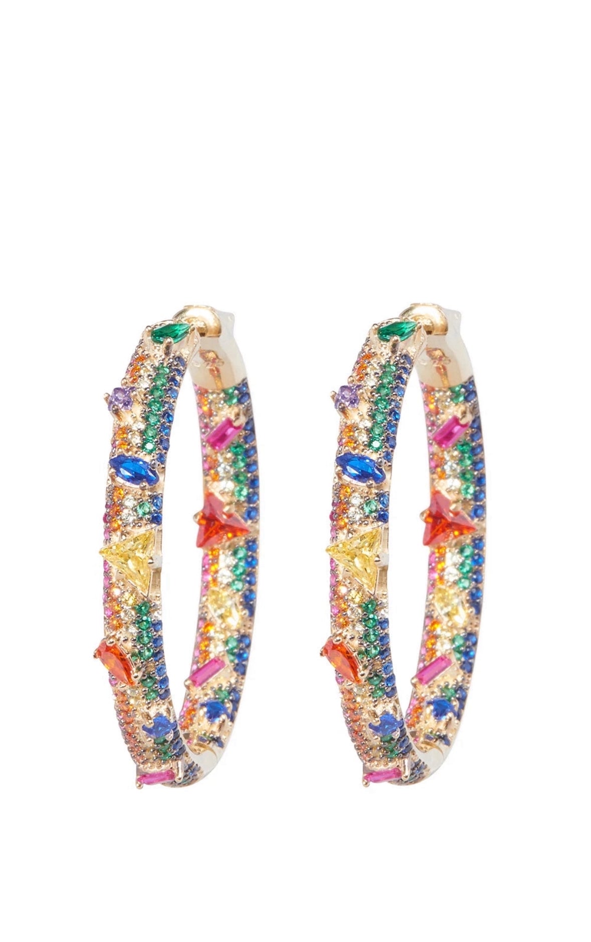 Electric Hoop Earrings in Gold Multi