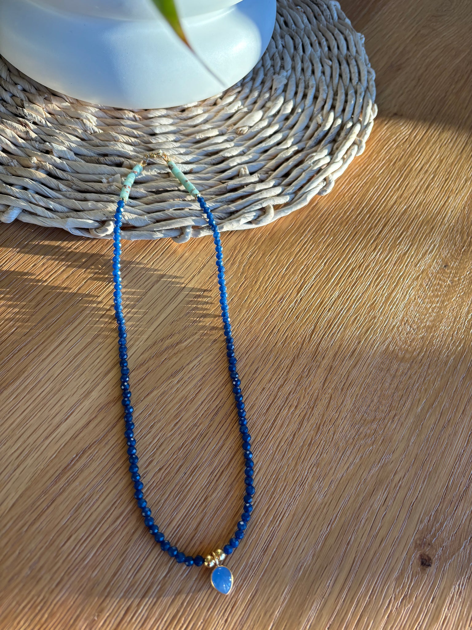 Ocean Necklace with Blue Stone