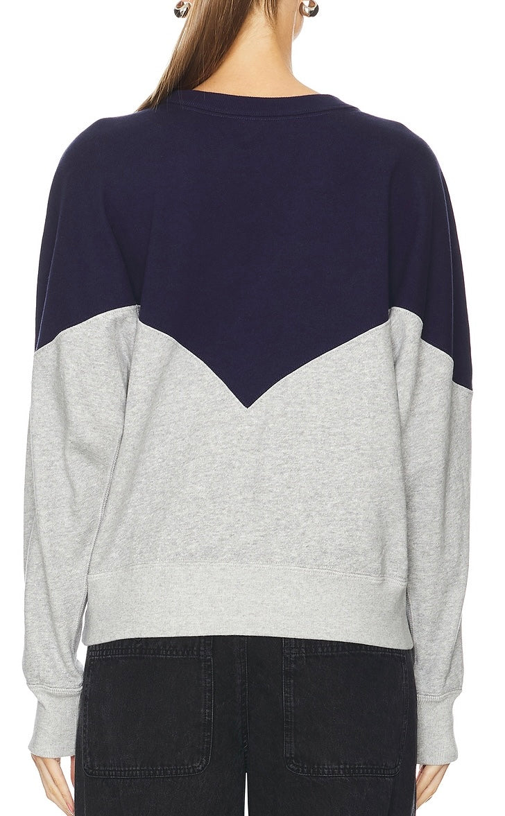 Houston Two-Tone Logo Sweatshirt in Navy Grey