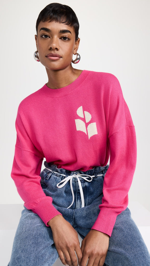 Marisans Logo Sweater in Mixed Cotton in Orchid