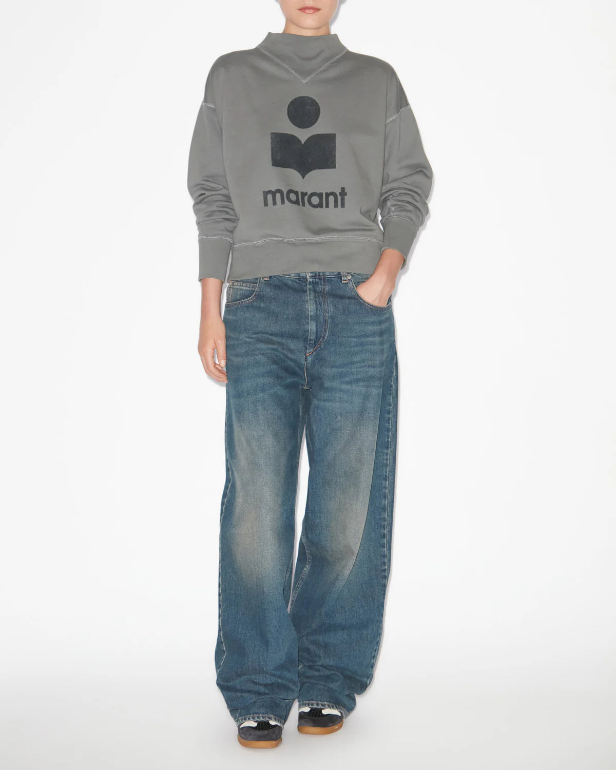 Moby Sweatshirt with Logo in Slate