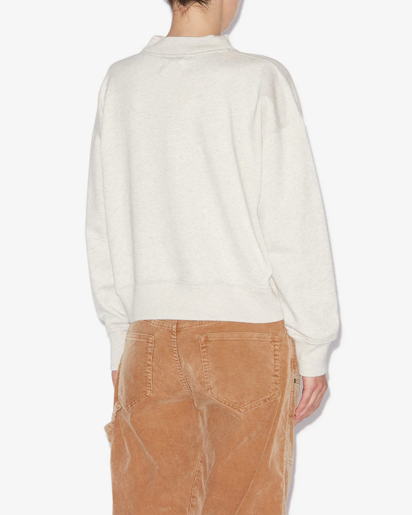 Moby Sweatshirt with Logo in Ecru and Camel