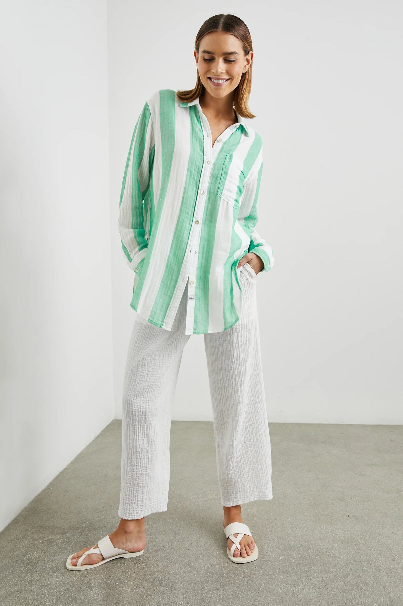 Jaylin Shirt in Jade Stripe