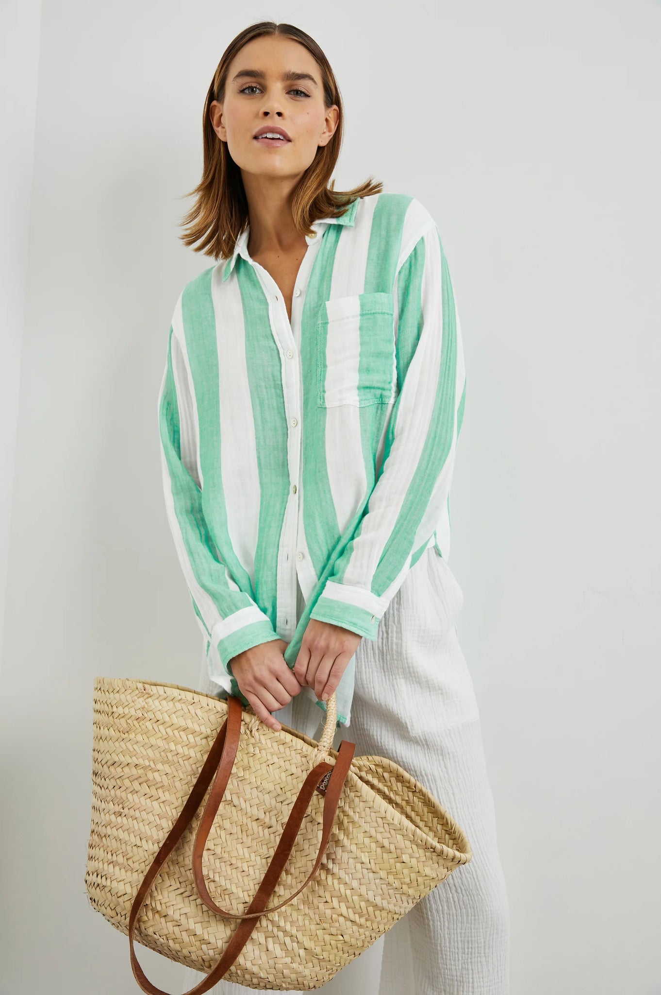 Jaylin Shirt in Jade Stripe