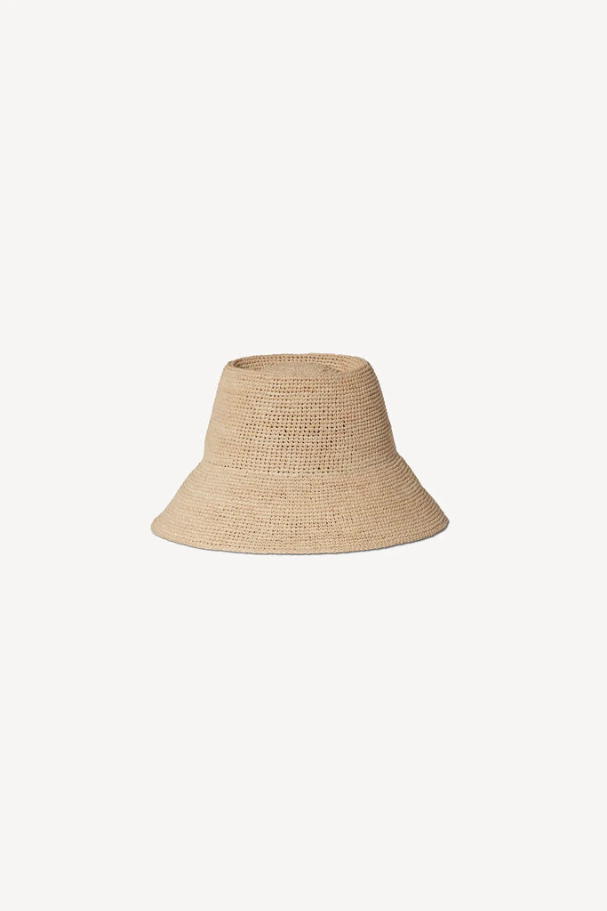 Felix Bucket Packable Raffia Straw Hat in Natural