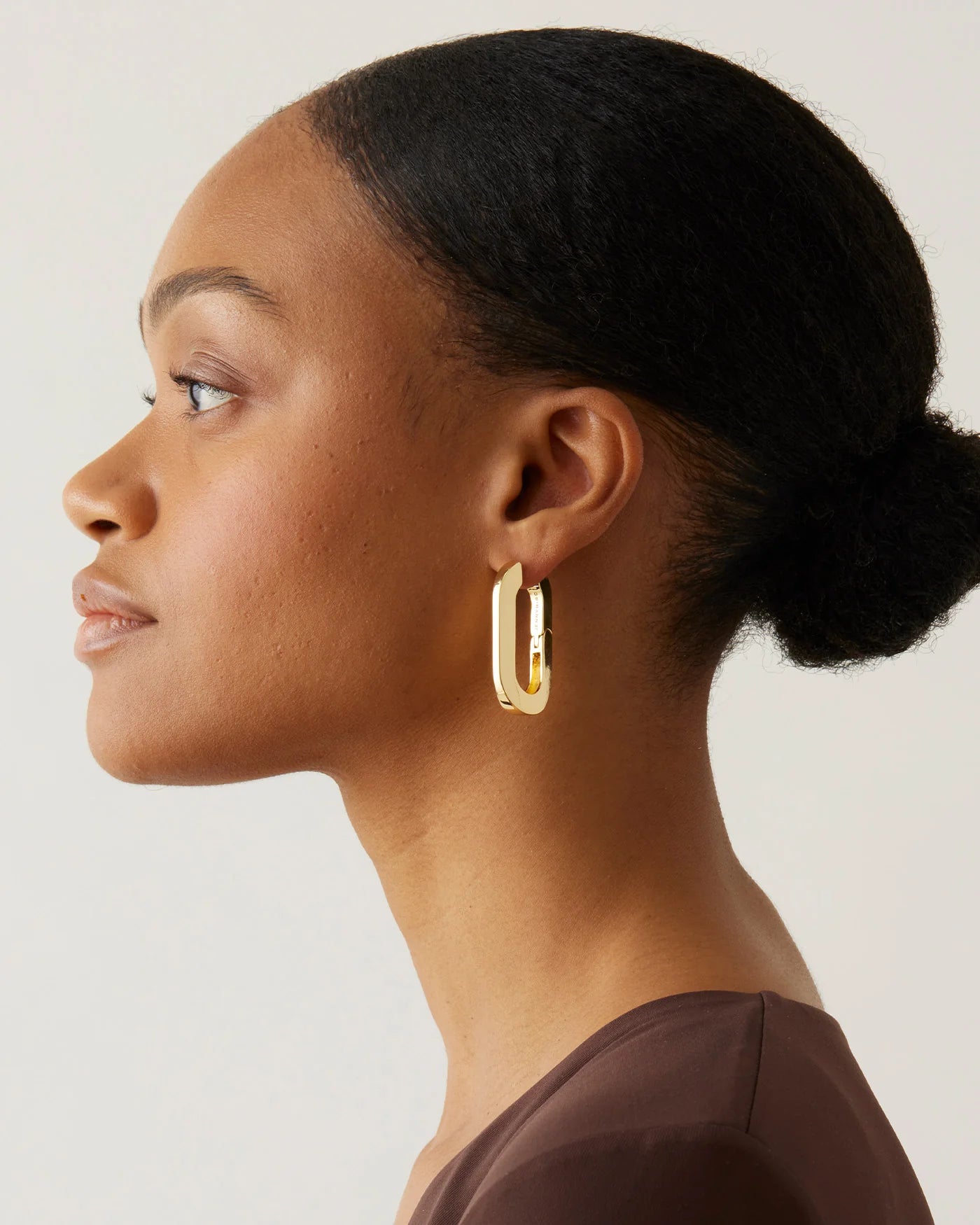 Mega U-Link Earrings in Gold