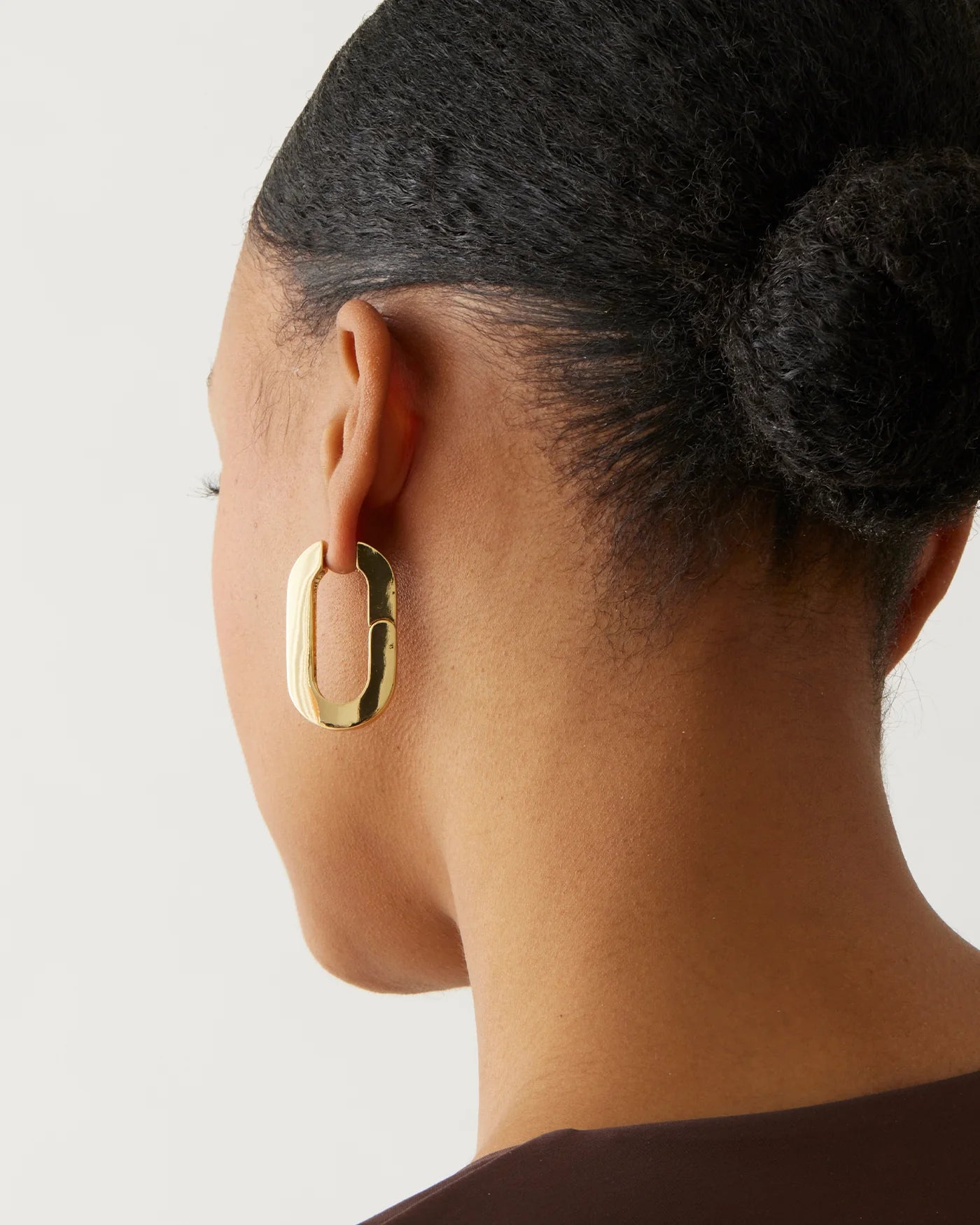 Mega U-Link Earrings in Gold