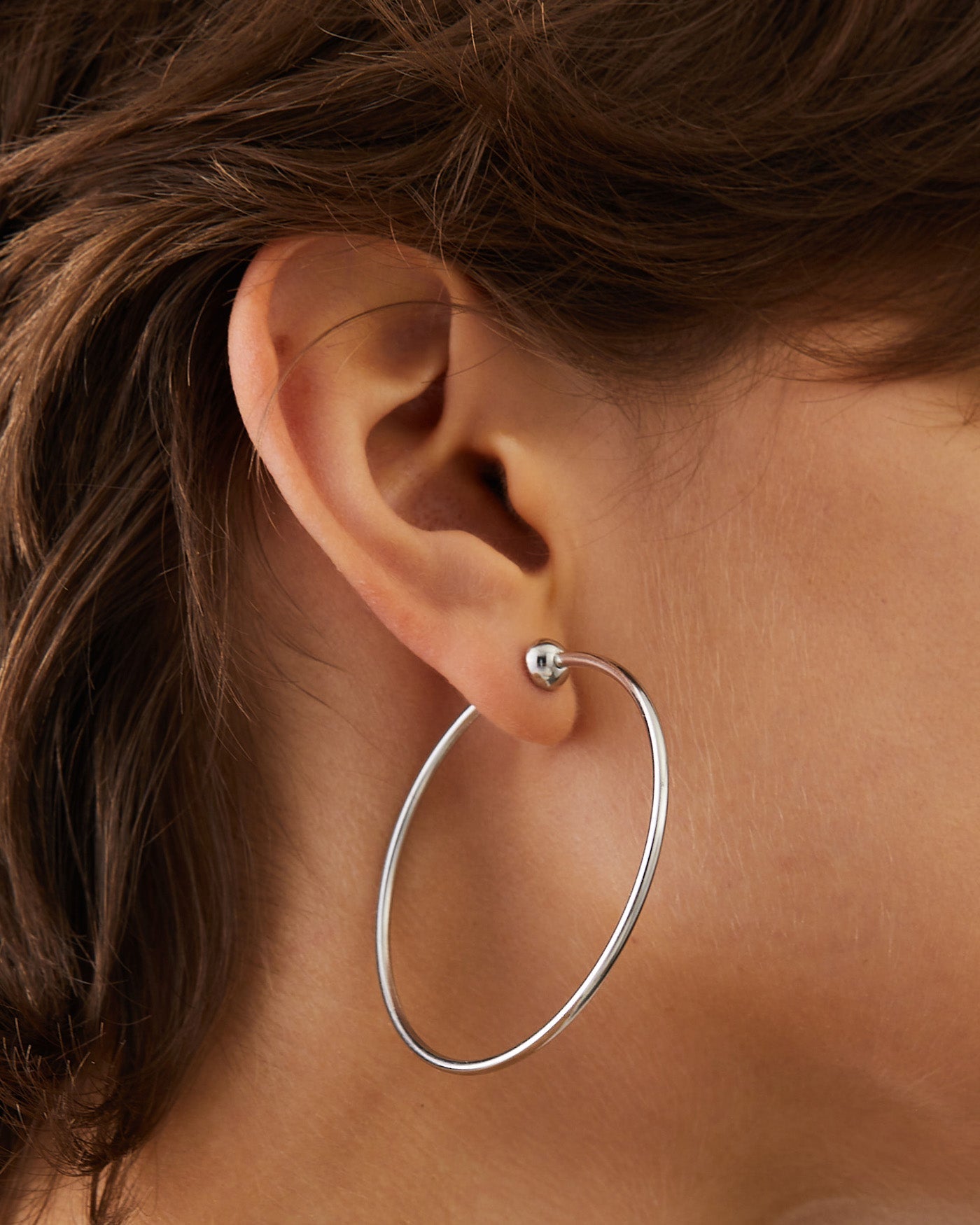 Icon Hoops Medium in Silver