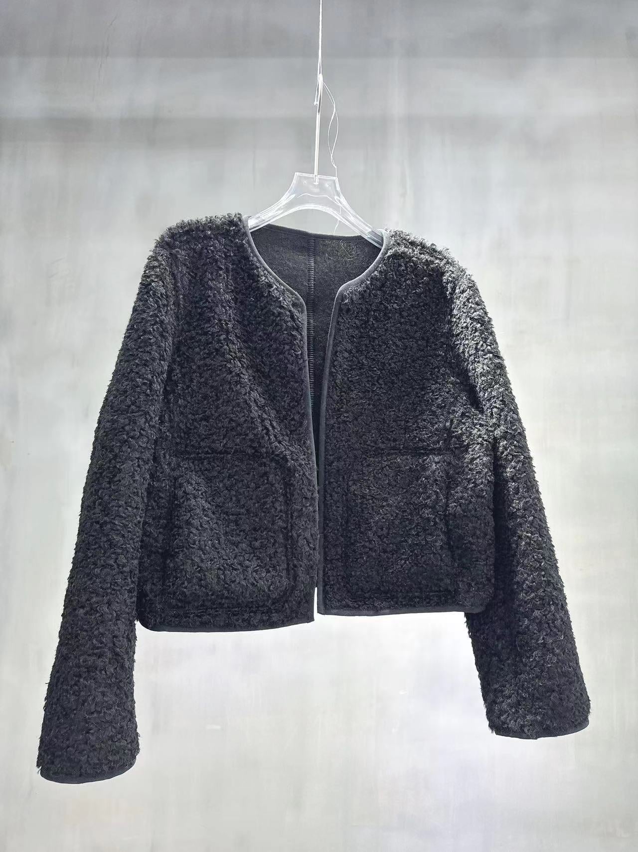 Kim Reversible Cardigan Jacket in Black