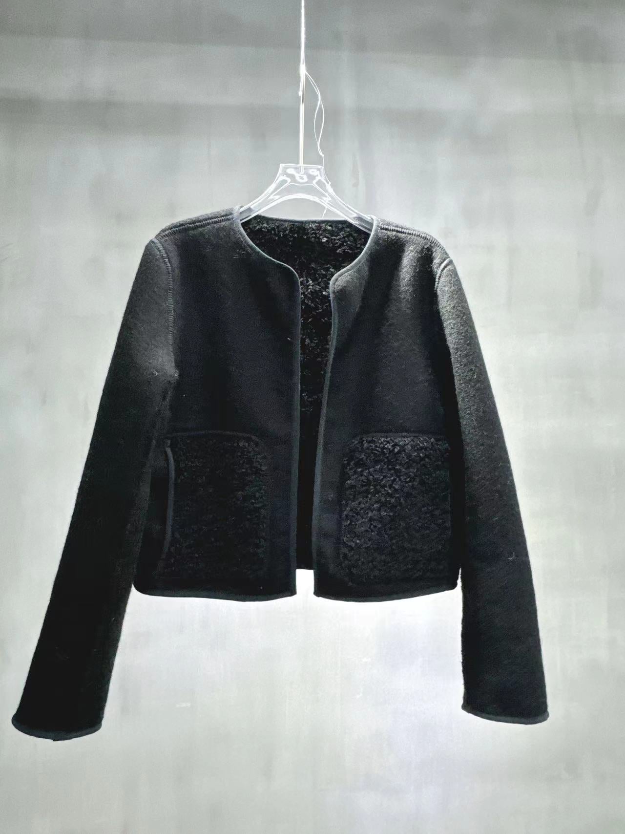 Kim Reversible Cardigan Jacket in Black