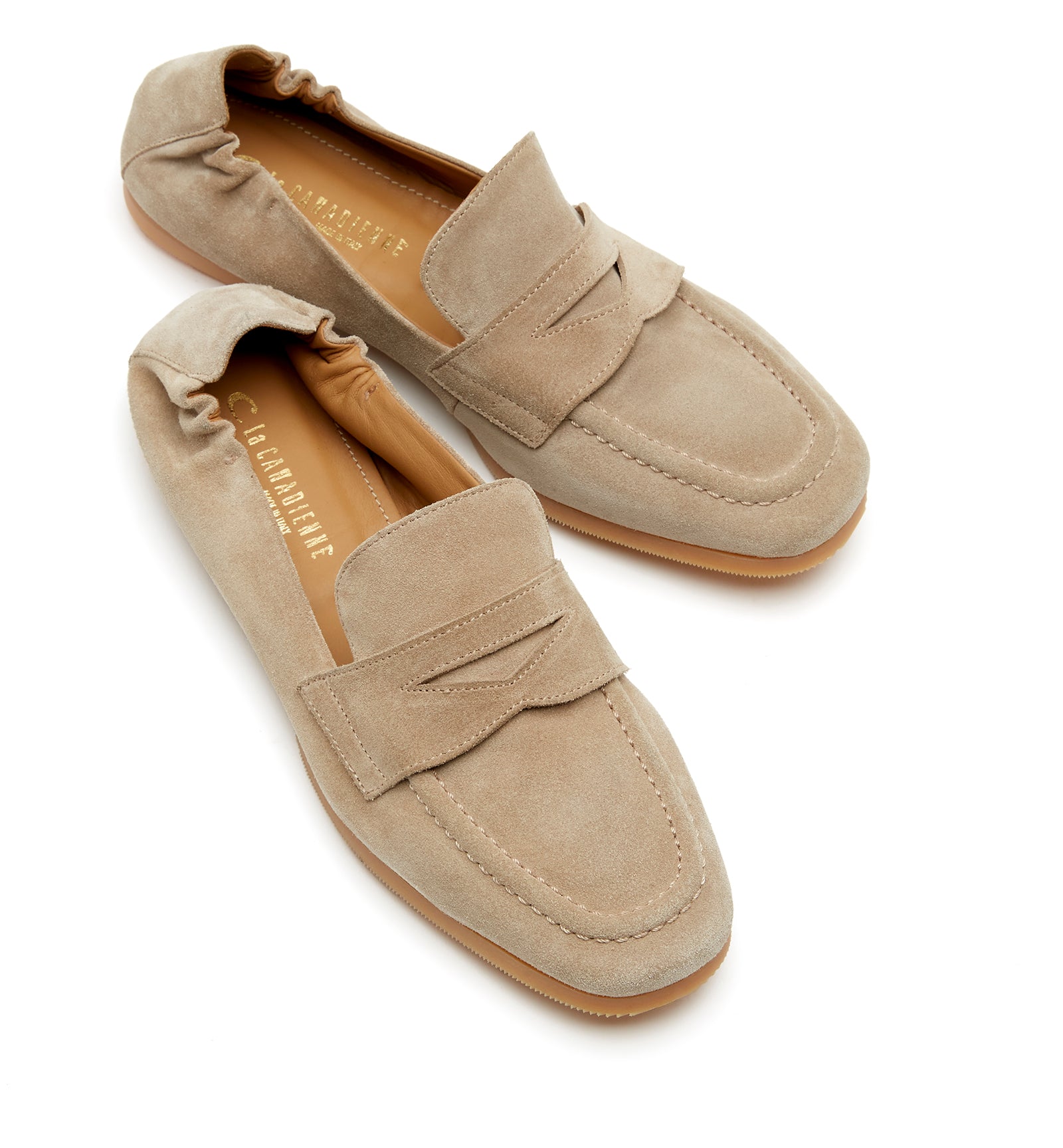 Kitson Leather Loafer in Wheat Pebble