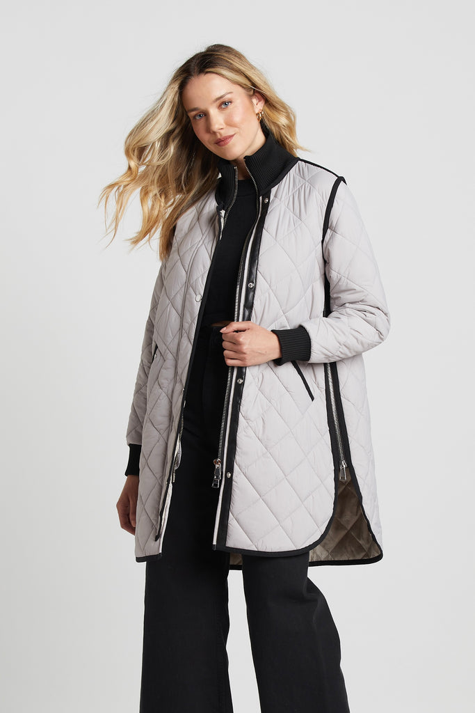 Libby Quilted Coat in Cloud