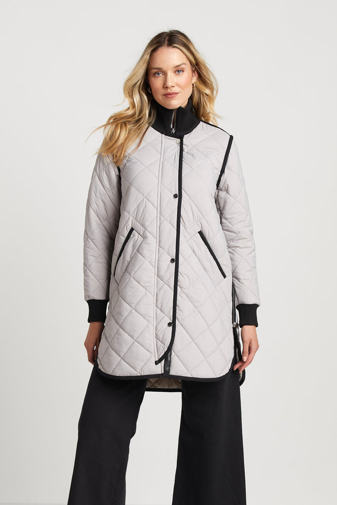 Libby Quilted Coat in Cloud