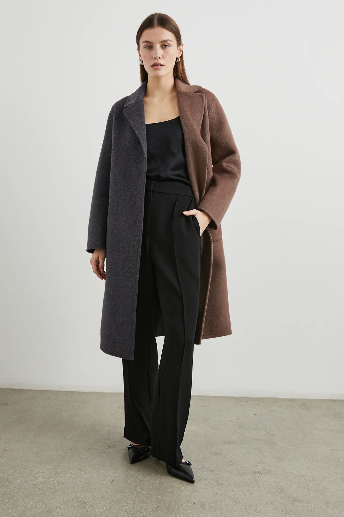 Lore Coat in Charcoal Mink Mix