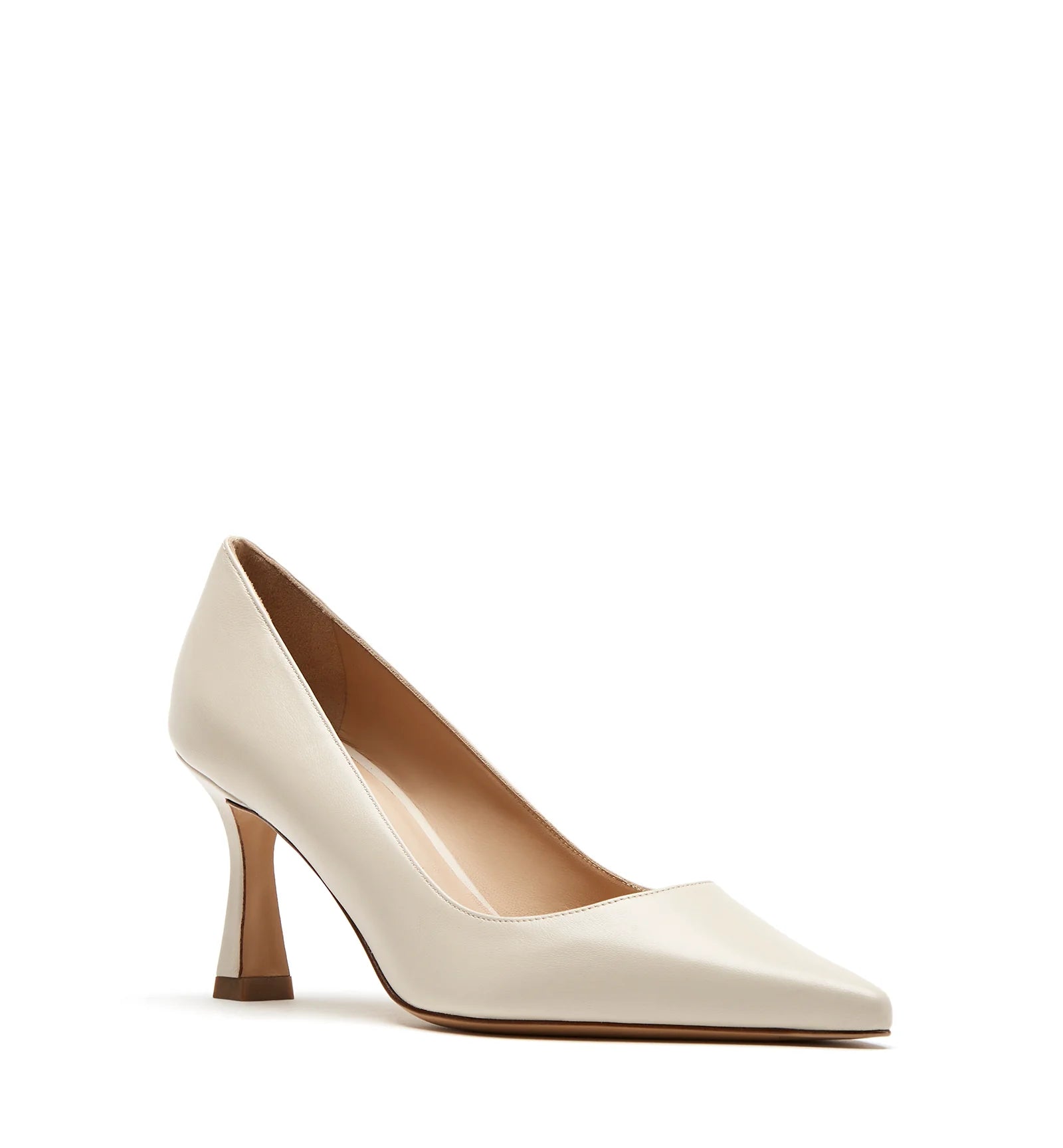 Faydra Leather Pump in Off White