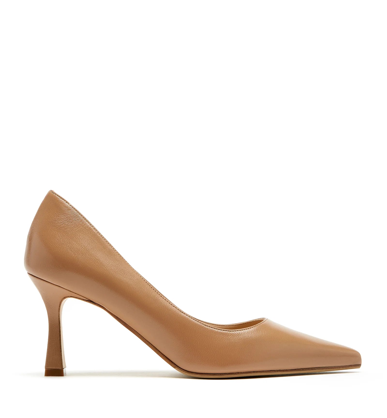 Faydra Leather Pump in Beige