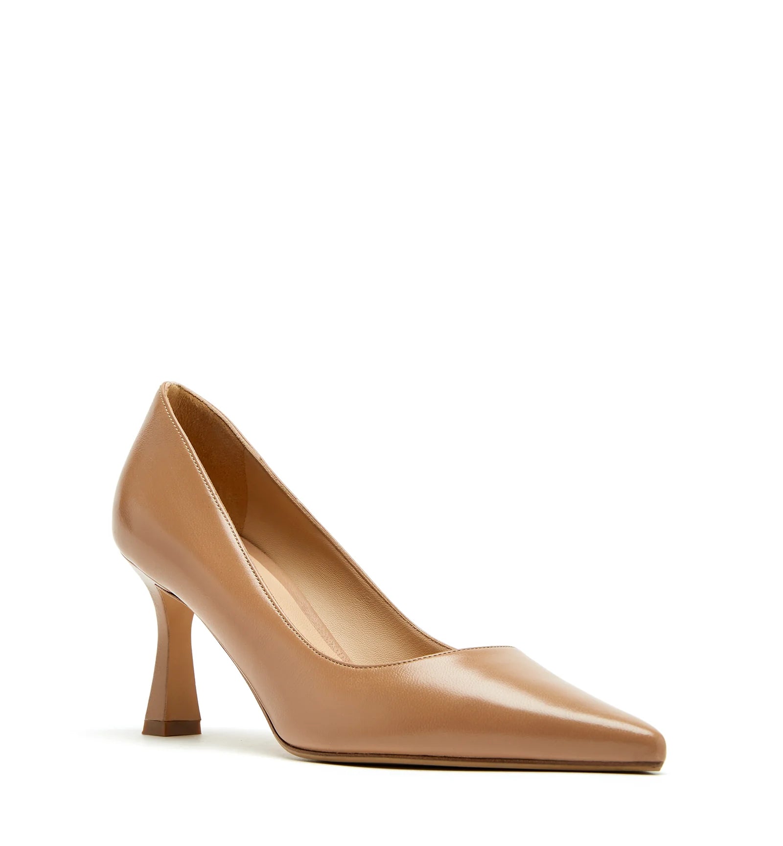 Faydra Leather Pump in Beige