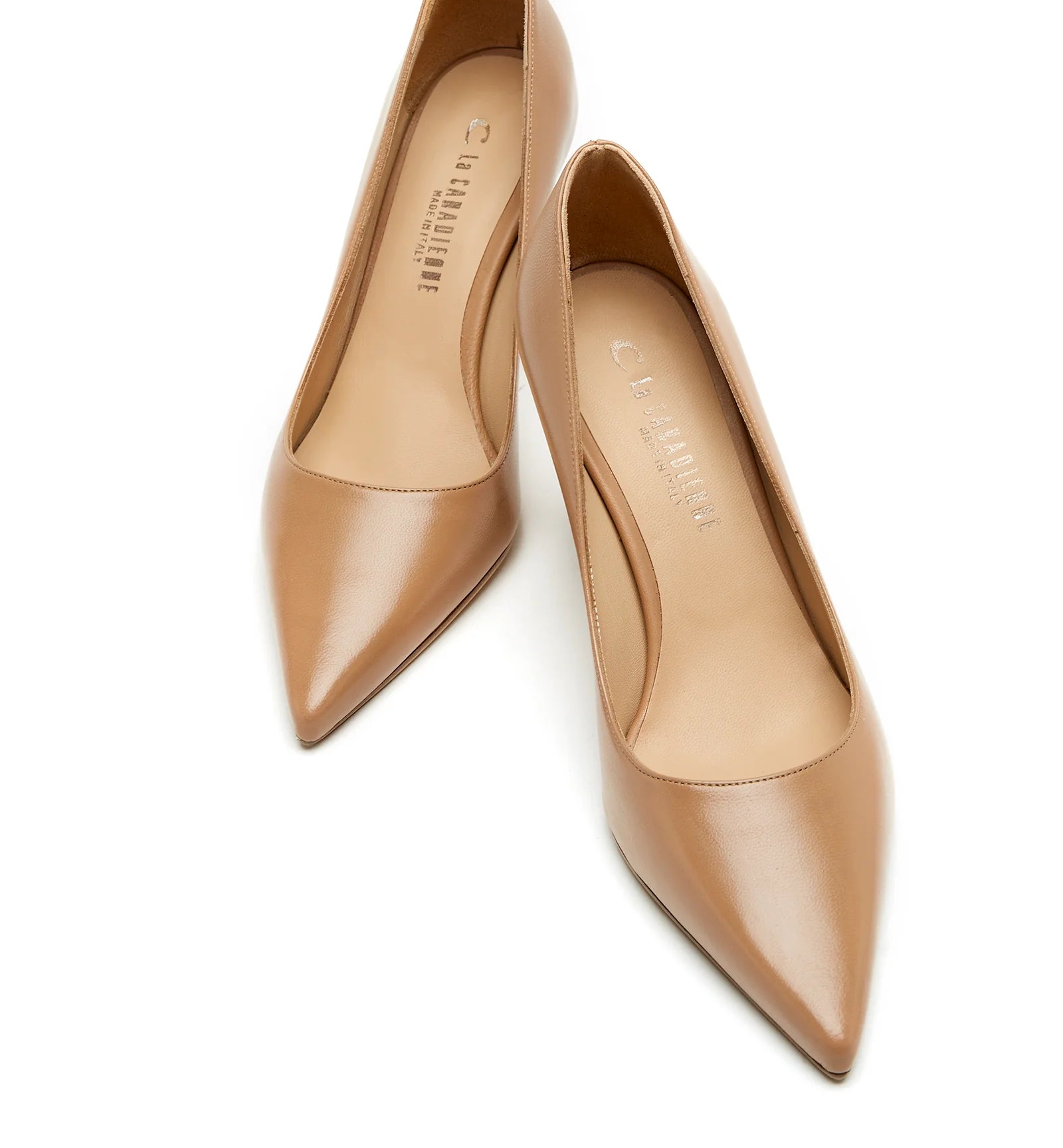 Faydra Leather Pump in Beige