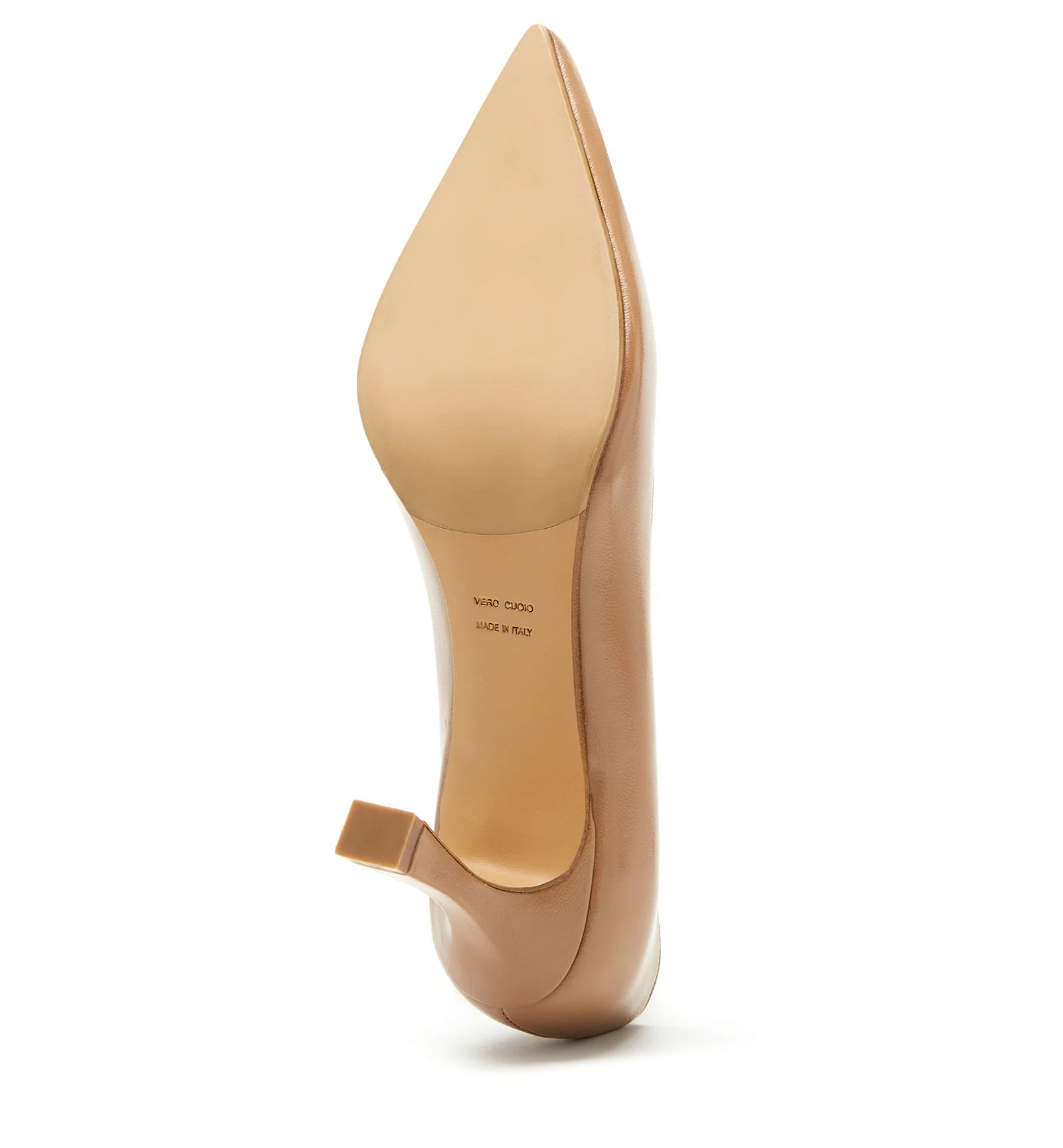 Faydra Leather Pump in Beige