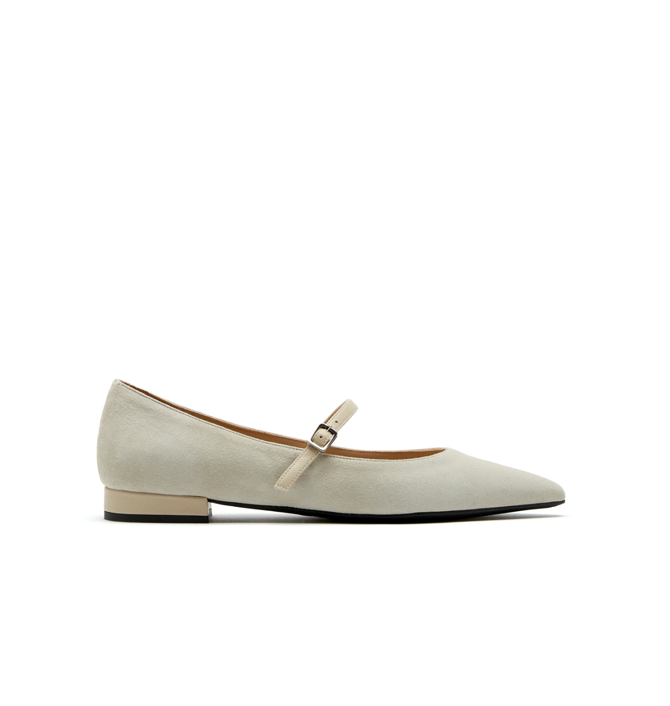 Fritz Mary Jane Flat in Cloud Suede