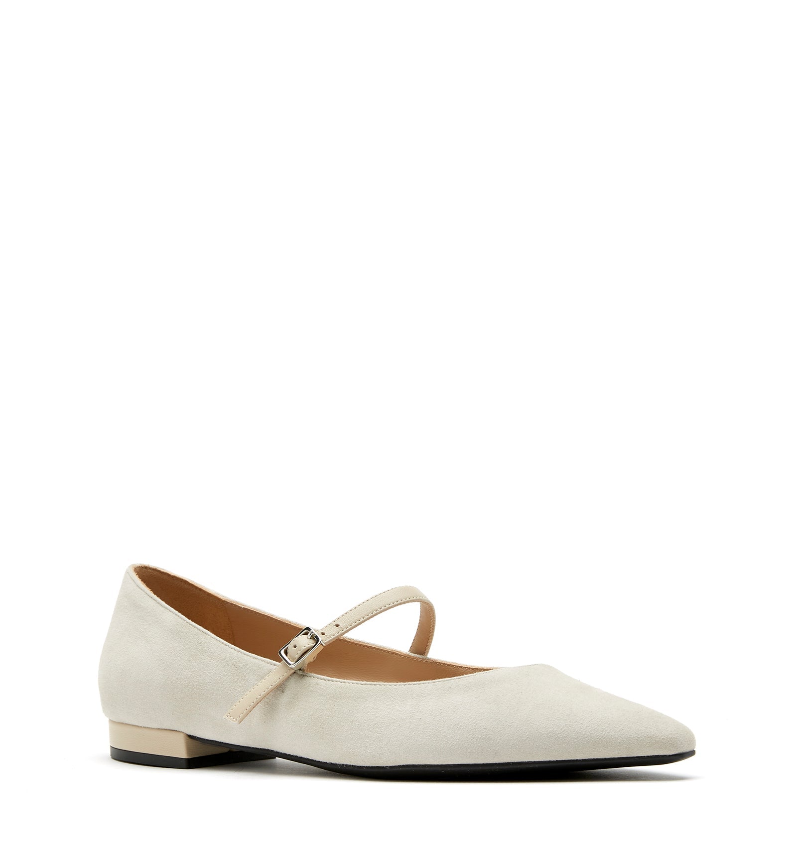 Fritz Mary Jane Flat in Cloud Suede