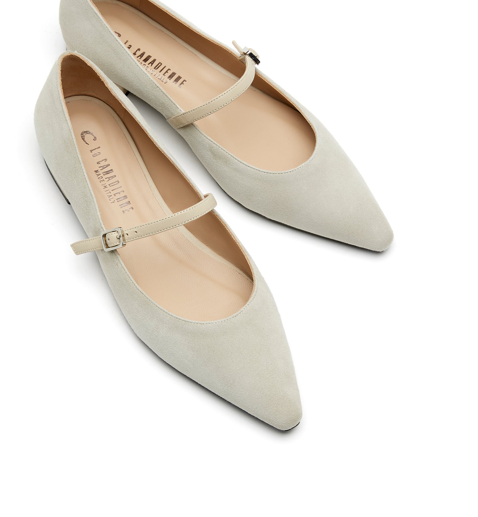 Fritz Mary Jane Flat in Cloud Suede