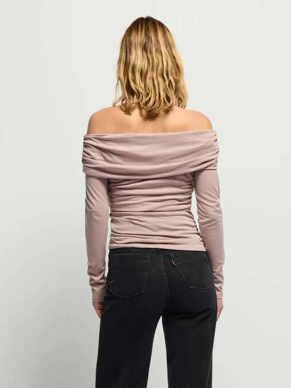 Mika Off Shoulder Top in Whisper