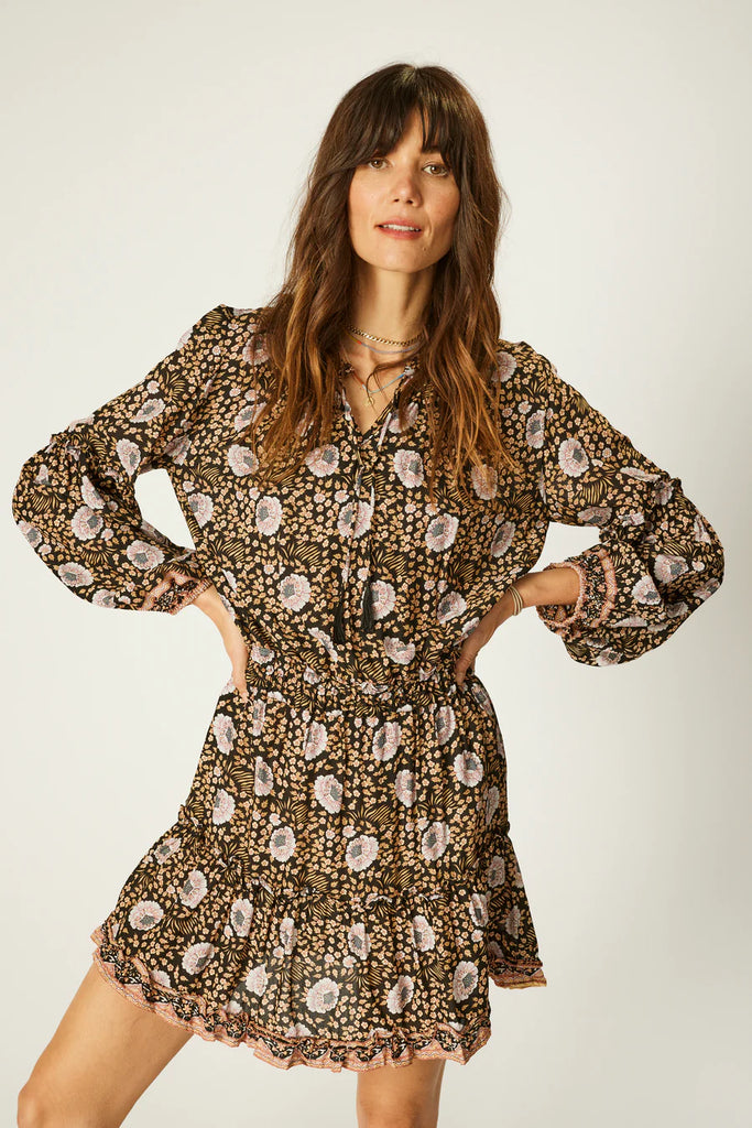 Maggie Dress in Vintage Flowers Sepia