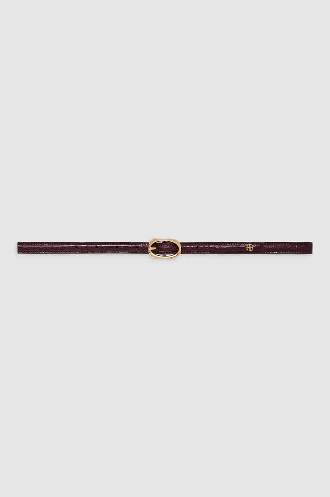 Mini Mara Belt in Burgundy Small Embossed